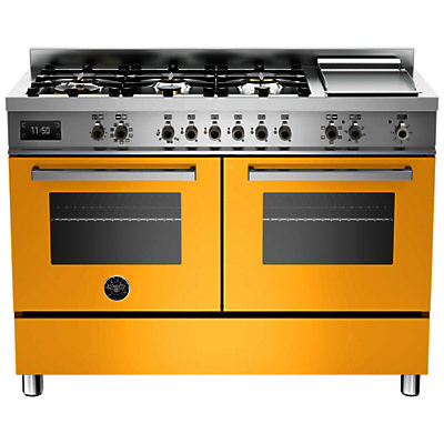 Bertazzoni Professional Series 120cm Dual Fuel Twin Range Cooker Yellow